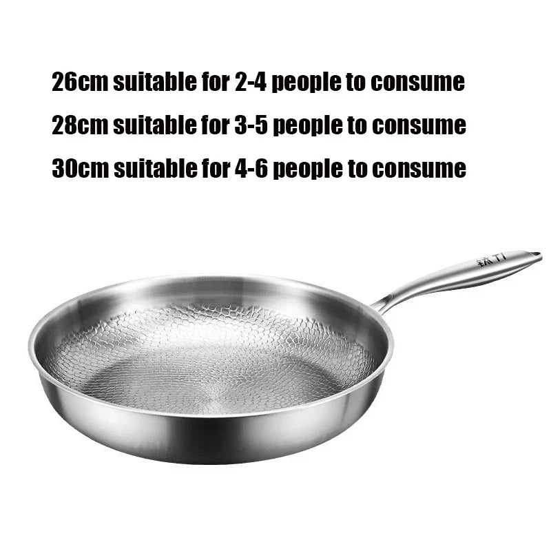 German Pure Titanium Frying Pan - Non-Stick Uncoated Fish Scale Hammer Pattern Titanium Alloy Cookware, 26/28/30cm