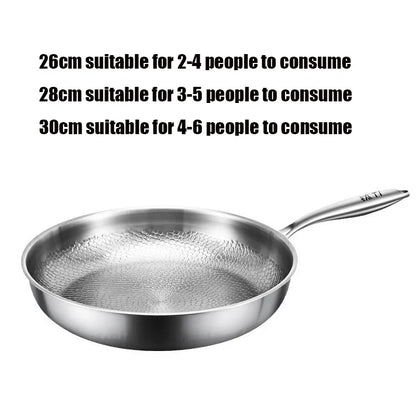 German Pure Titanium Frying Pan - Non-Stick Uncoated Fish Scale Hammer Pattern Titanium Alloy Cookware, 26/28/30cm