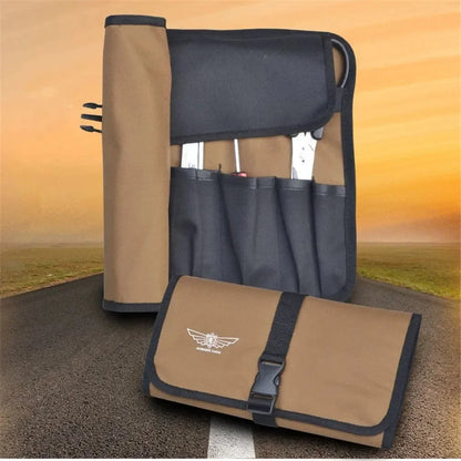 Oxford Cloth Portable Tool Roll – Foldable Wrench & Hammer Storage Pouch for Camping & Toolkit