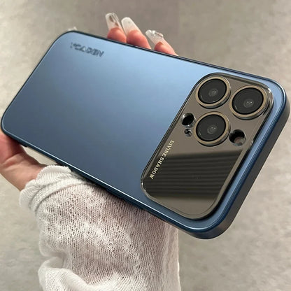 Luxury Mirror Glass iPhone Case - AG Matte Shockproof Protective Cover for iPhone 11-17 Pro Max