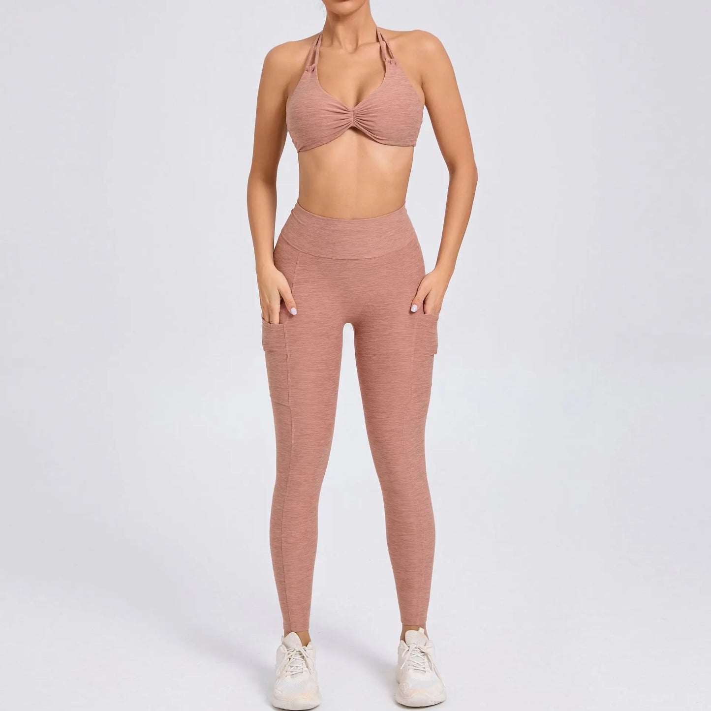Sexy Women’s Yoga Set – Crop Top Sports Bra & Shorts Gym Tracksuit for Running, Fitness & Workout