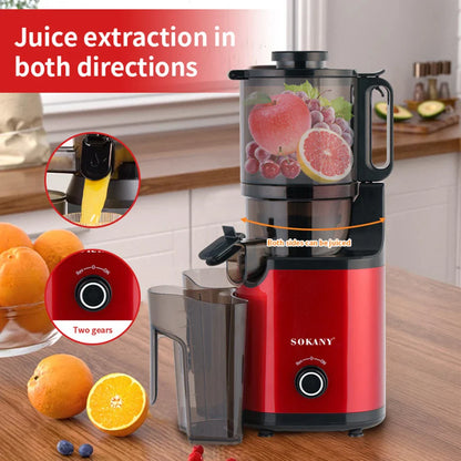 Cold Press Juicer — Slow Chewer with 140mm Large Bore Feed for Whole Fruits & Vegetables, Easy-Clean Design