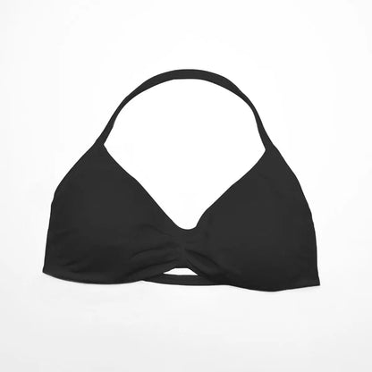 NCLAGEN High Support Strappy Bra - Women's Impact Thin Strap Halter Sports Bra, Seamless Workout & Yoga Tank Top