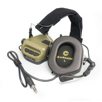 EARMOR M32 MOD4 Shooting Earmuffs – Tactical Noise Reduction Headset with Helmet ARC Rail & Kenwood PTT Adapter