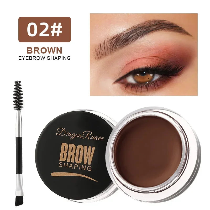 Matte Brown Black Eyebrow Cream – 3D Natural Tint Gel Wax, Waterproof & Long-Lasting Brow Enhancer