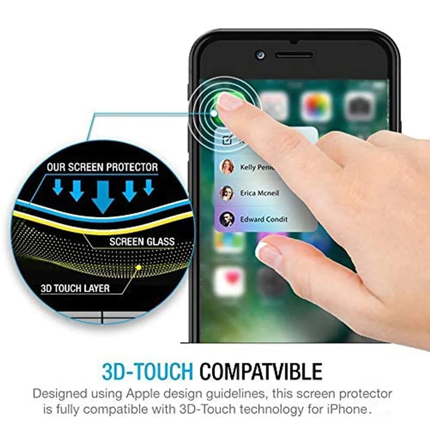 5pcs Premium Tempered Glass Screen Protector – Compatible with iPhone 7, 8, 6, 6s Plus & SE 2020/2022