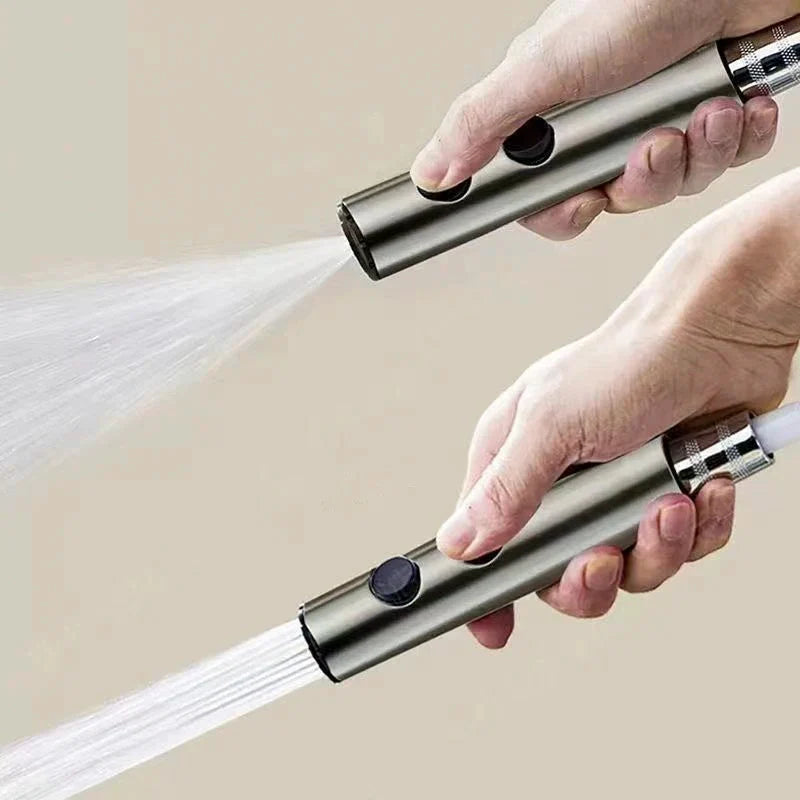 Stainless Steel Toilet Bidet Sprayer Set - Dual Button Handheld Rain Spray Faucet with Self-Cleaning Shower Head & Bathroom Hose Kit
