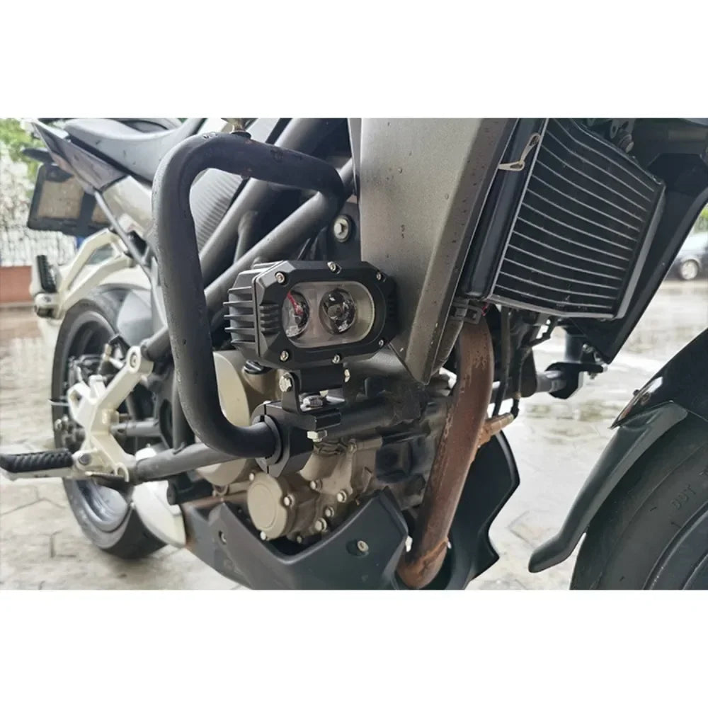 Adjustable Motorcycle Headlight Mount Bracket - 19mm-26mm Motorbike Lamp Holder Support Spotlight Installation Accessory