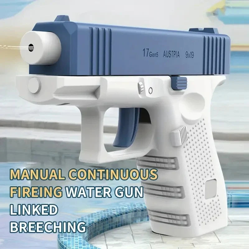 Mini Water Gun for Kids – Interactive Summer Toy with Continuous Fire & Linkage Rear Seat Water Spray