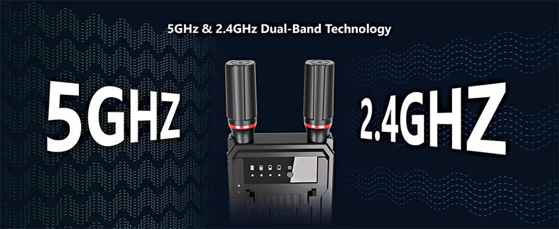 400m 5G 4K Wireless Video Transmitter & Receiver – HDMI Extender, Dual Display Adapter, Battery Support for Wedding Camera & Live Streaming