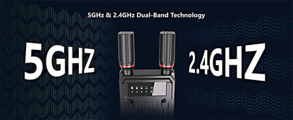 400m 5G 4K Wireless Video Transmitter & Receiver – HDMI Extender, Dual Display Adapter, Battery Support for Wedding Camera & Live Streaming