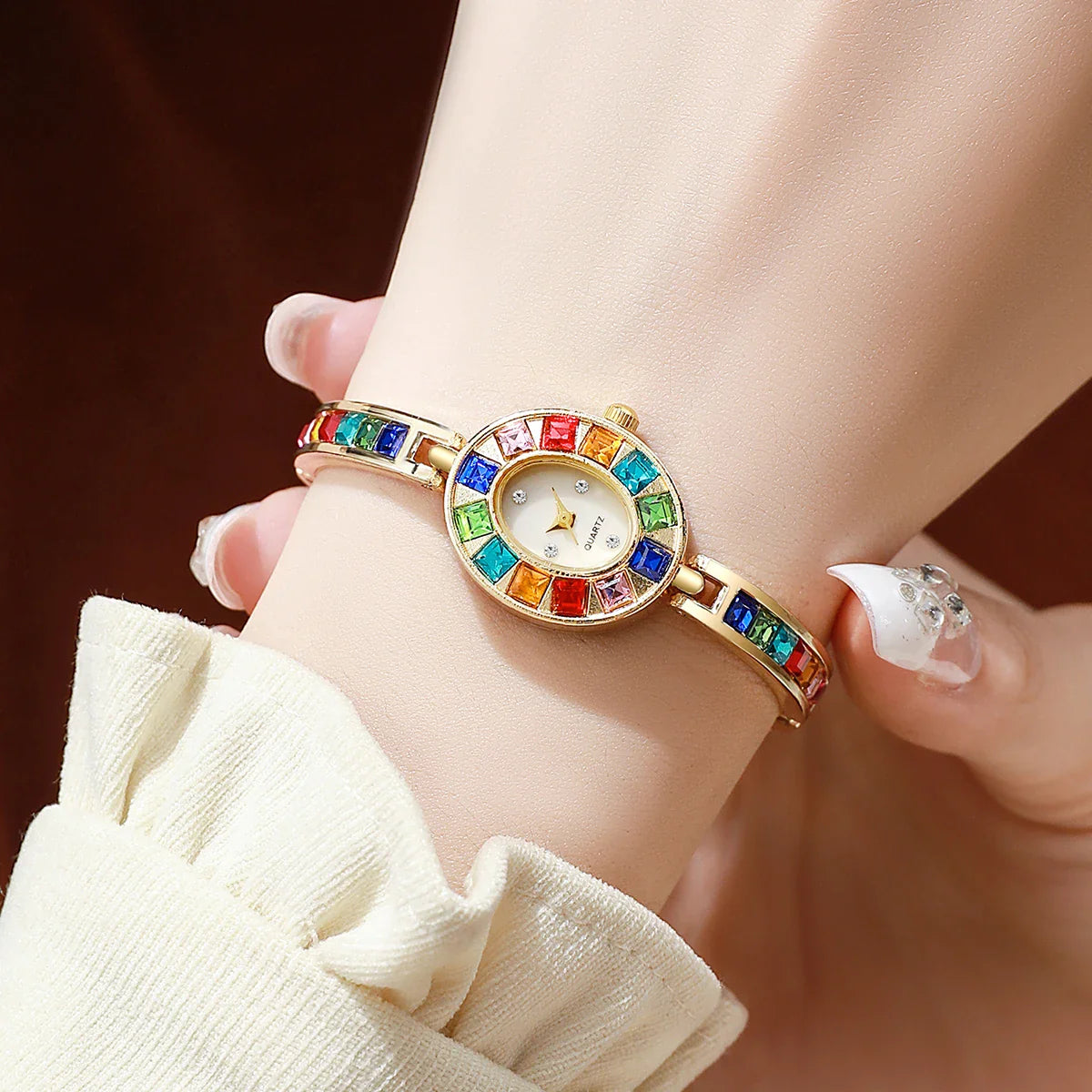 Luxury Rhinestone Women's Watch – Fashion Quartz Bracelet Band for Ladies & Girls Gift (No Box) ⌚✨