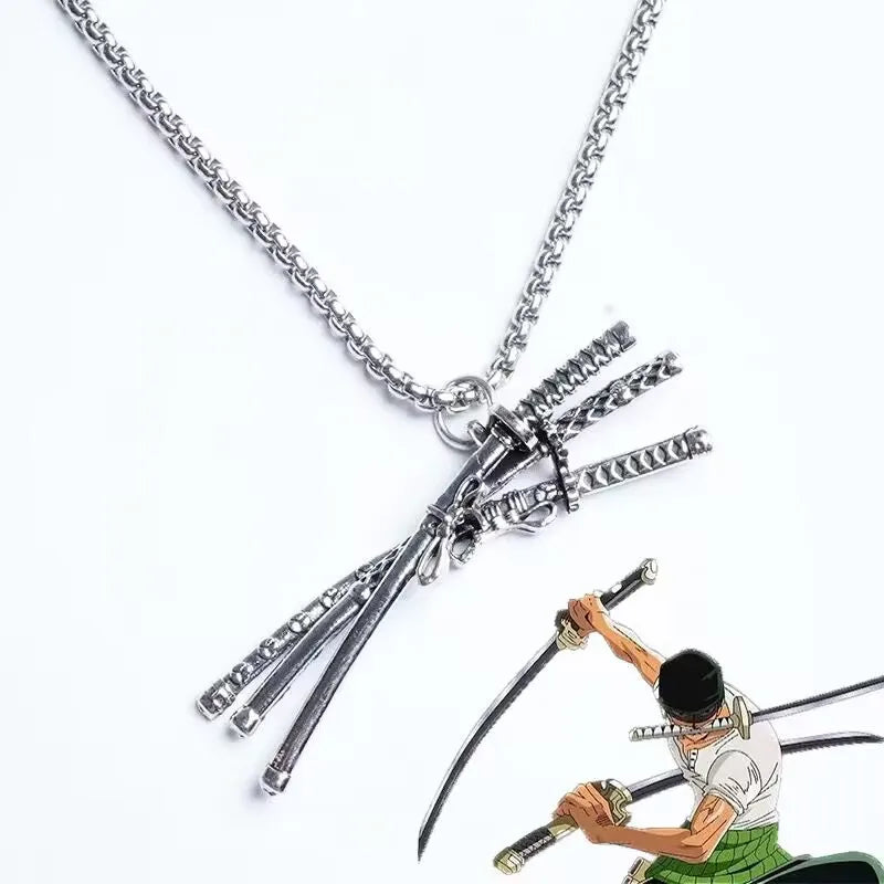 Roronoa Zoro Necklace – Three Swords Pendant Cosplay Anime Jewelry Accessory