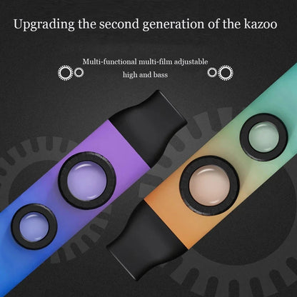 Double-Hole Kazoo Instrument - 10 Membranes Easy-to-Learn Fun Musical Instrument for Parties, Travel & Live Performances