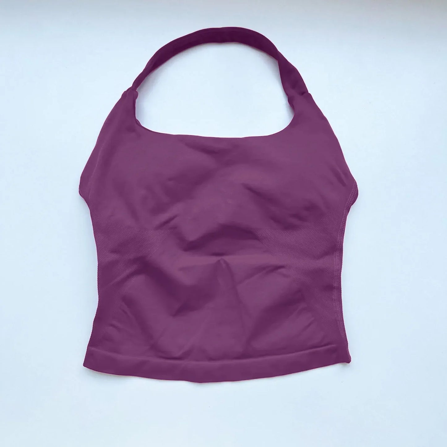 NCLAGEN Impact Halter Top — Women's Padded Longline Strappy Yoga Tank for Gym, Pilates & Fitness Activewear