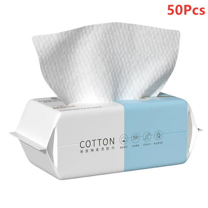 Extra Thick Disposable Facial Towels - Gentle & Absorbent Cotton Makeup Remover Wipes