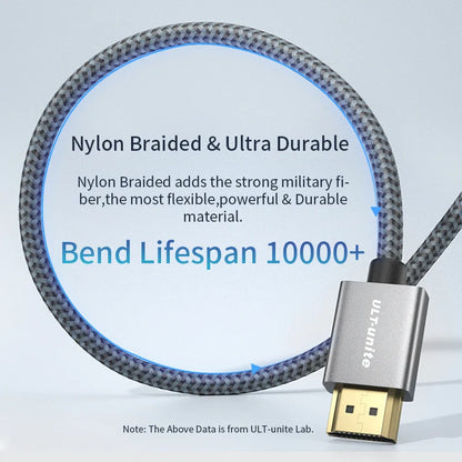 4K HDMI Cable - High-Speed 18Gbps HDMI 2.0 Cable with HDR, 3D Braided Cord, ARC Compatible for MacBook Pro 2021, UHD TV, Projector, PC
