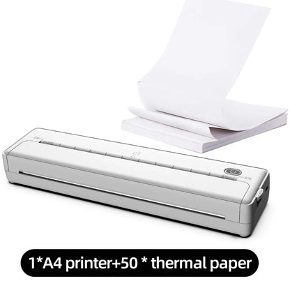 A4 Portable Thermal Printer - Lightweight & Compact Wireless Mobile Printer for Travel, Vehicles, and Office Use