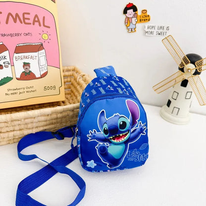 Disney Cartoon Stitch Kids Chest Bag – Cute Crossbody Waist Pouch with Zipper, Coin Purse & Gift for Children
