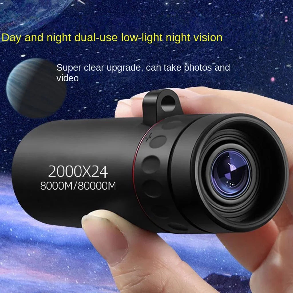 2000x24 HD Monocular Telescope – Mini Portable Phone Telescope with Holder for Outdoor Camping, Hunting & Birdwatching