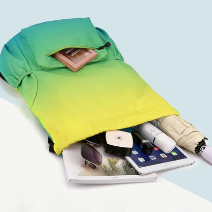 Bundle Pocket Waterproof Nylon Backpack — Portable Sports Bag for Outdoor, Camping, Swimming, Fitness, and School Use