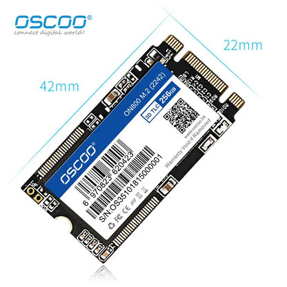 OSCOO M.2 SATA3.0 SSD — 2242mm NGFF 128GB-2TB Internal Solid State Drive with 3D TLC NAND Flash