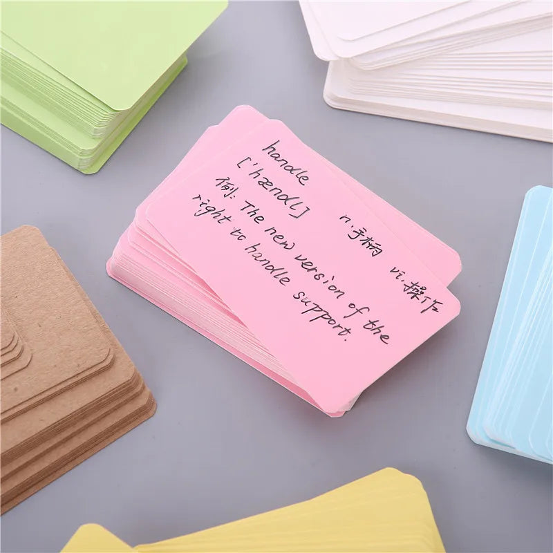 50pcs Kraft Paper Cards – Blank Business, Thank You, Message, Writing, Label, Bookmark & Learning Cards Box