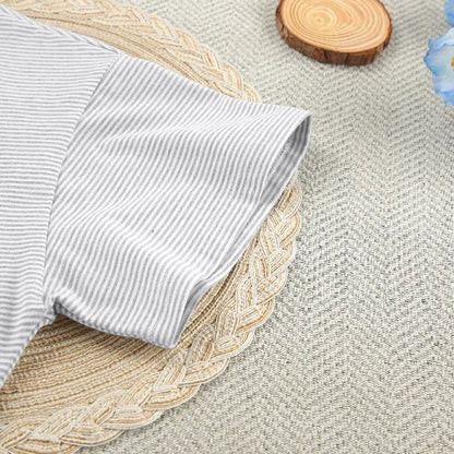 Women's Stripe 2-Piece Pajamas Set – Short Sleeve Top & Shorts Casual Sleepwear