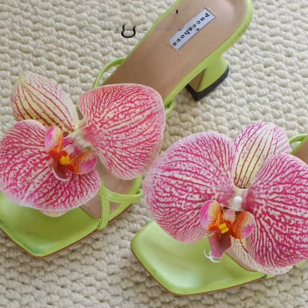 Colorful Thai Fairy Flower Shoe Buckles – Personalized Orchid Simulation Decor for Shoes