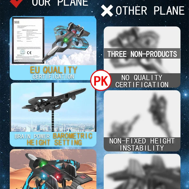 2.4G Remote Control Fighter Foam Glider – LED Stunt UAV Helicopter Aircraft Model