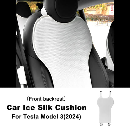 Tesla Model 3 Highland 2024 Ice Silk Car Seat Cushion – Breathable All-Season Seat Cover & Back Seat Protector Interior Accessory
