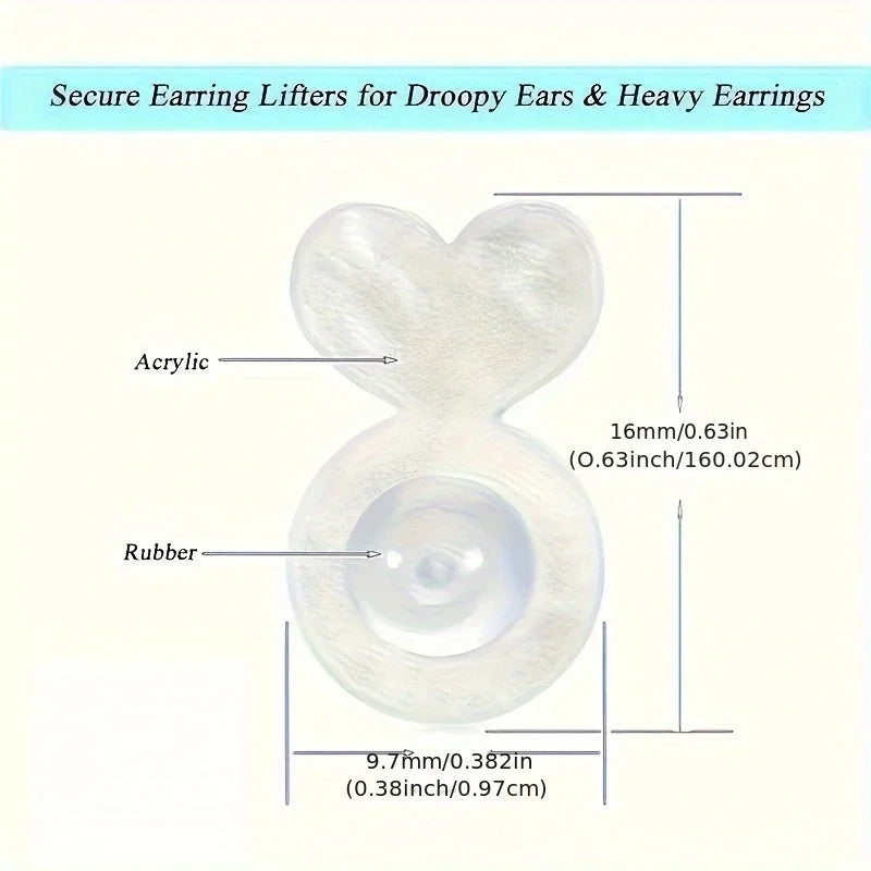 Large Acrylic Earring Backings – Comfortable Ear Lifters Stopper Pads, Practical Secure Earring Support Accessories