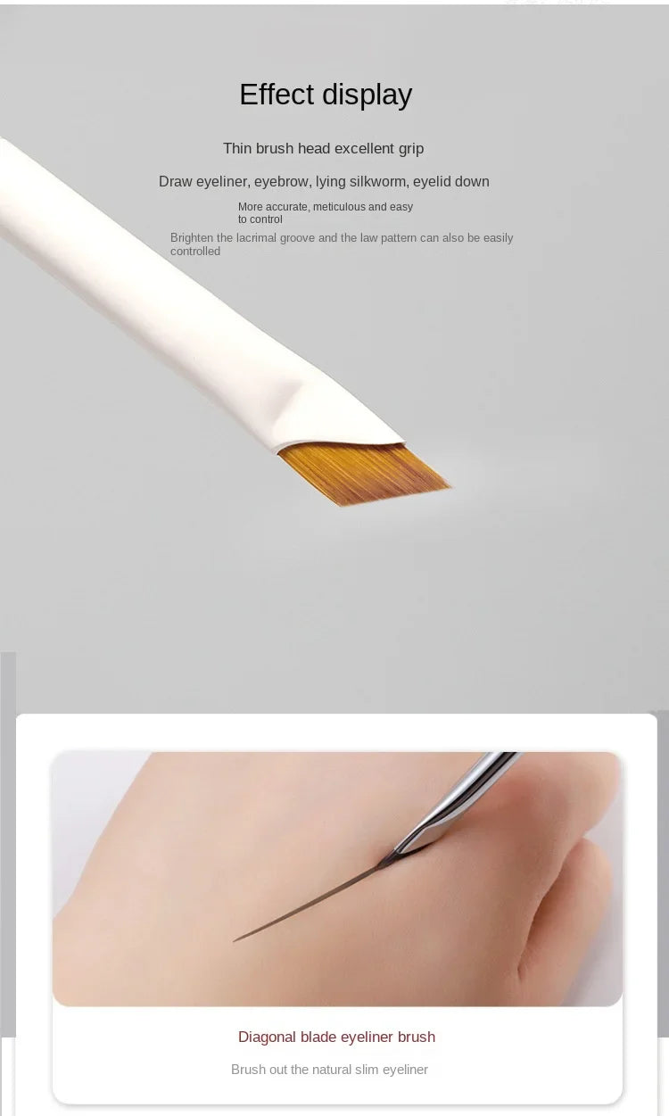 Upgrade Blade Eyeliner Brush | Ultra-Thin Fine Angle Flat Brush for Eyebrows & Under-Eye Makeup | Precise Detail White Brush