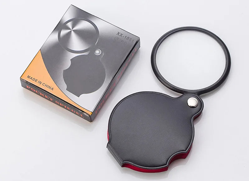 10X Folding Magnifier – Portable Handheld Loupe for Jewelry & Reading, Mini Pocket Lens for Elderly (50/60/70mm)