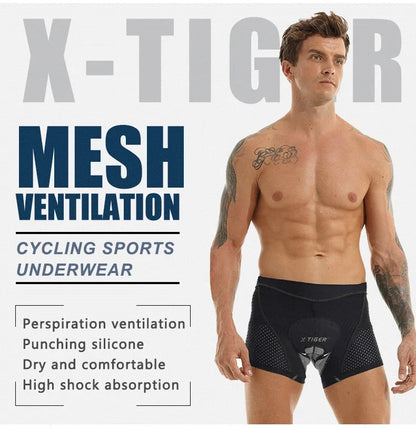 X-TIGER Men’s Cycling Underwear Shorts – 5D Gel Pad, Breathable Non-Slip Bike Shorts for MTB & Road Cycling