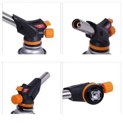 Butane Gas Torch Burner with Auto Ignition – Flame Gun for Welding, BBQ, Camping, and Cooking