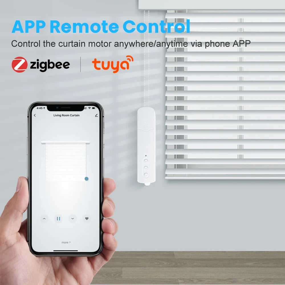 AVATTO Tuya Zigbee Motorized Roller Shutter Blinds – Chain Drive with Built-in Lithium Battery, Alexa/Google Home Compatible