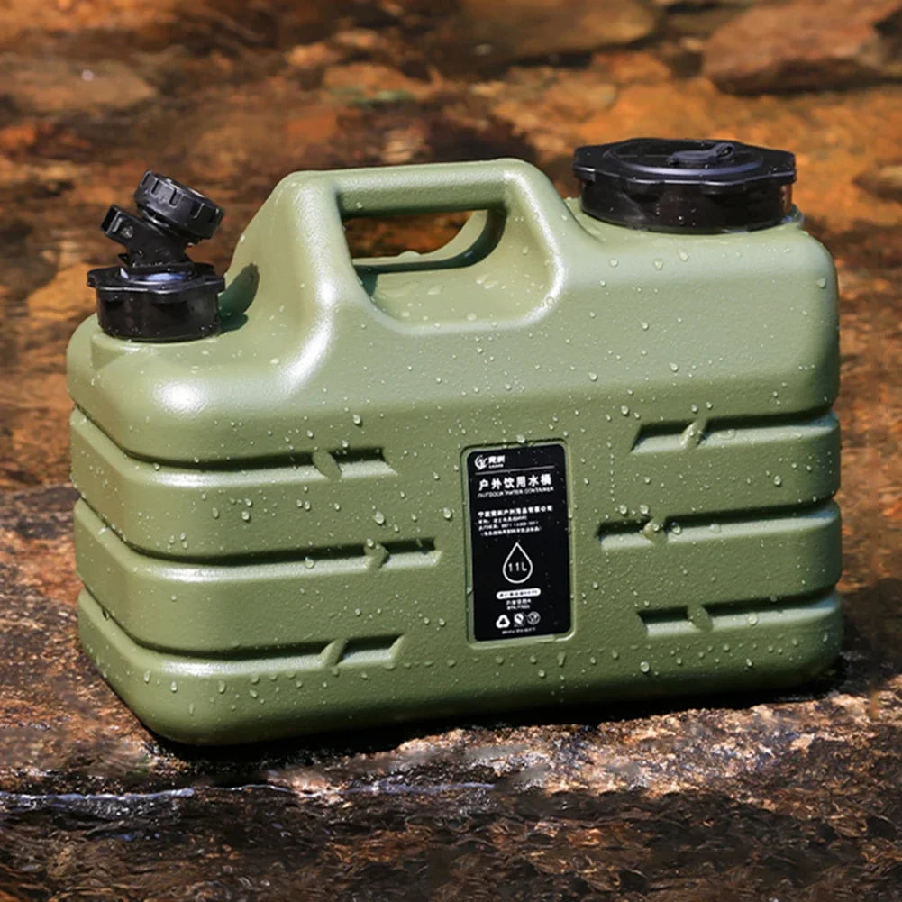 11L Portable Water Bucket - Large Capacity Canister with Detachable Faucet, No Leakage for Outdoor Travel and Driving