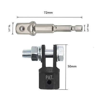 Scissor Jack Adapter — 1/2 Inch Chrome Vanadium Steel Wrench Tool for Automotive Jack & Impact Drill Sockets