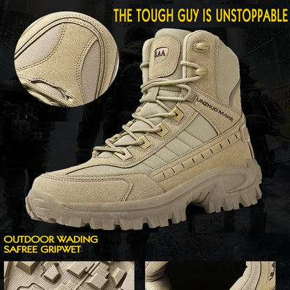 Men's Tactical Hiking Boots - Shock-Absorbing Non-Slip Desert Boots for Winter Outdoor Camping & Trekking