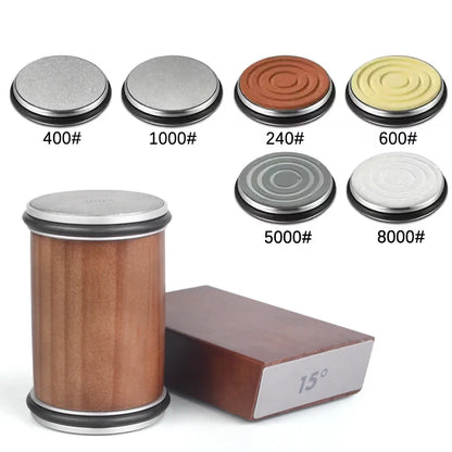 Rolling Diamond Knife Sharpener with Magnetic Holder – 15° & 20° Angle Roller Kitchen Sharpening Stone Kit