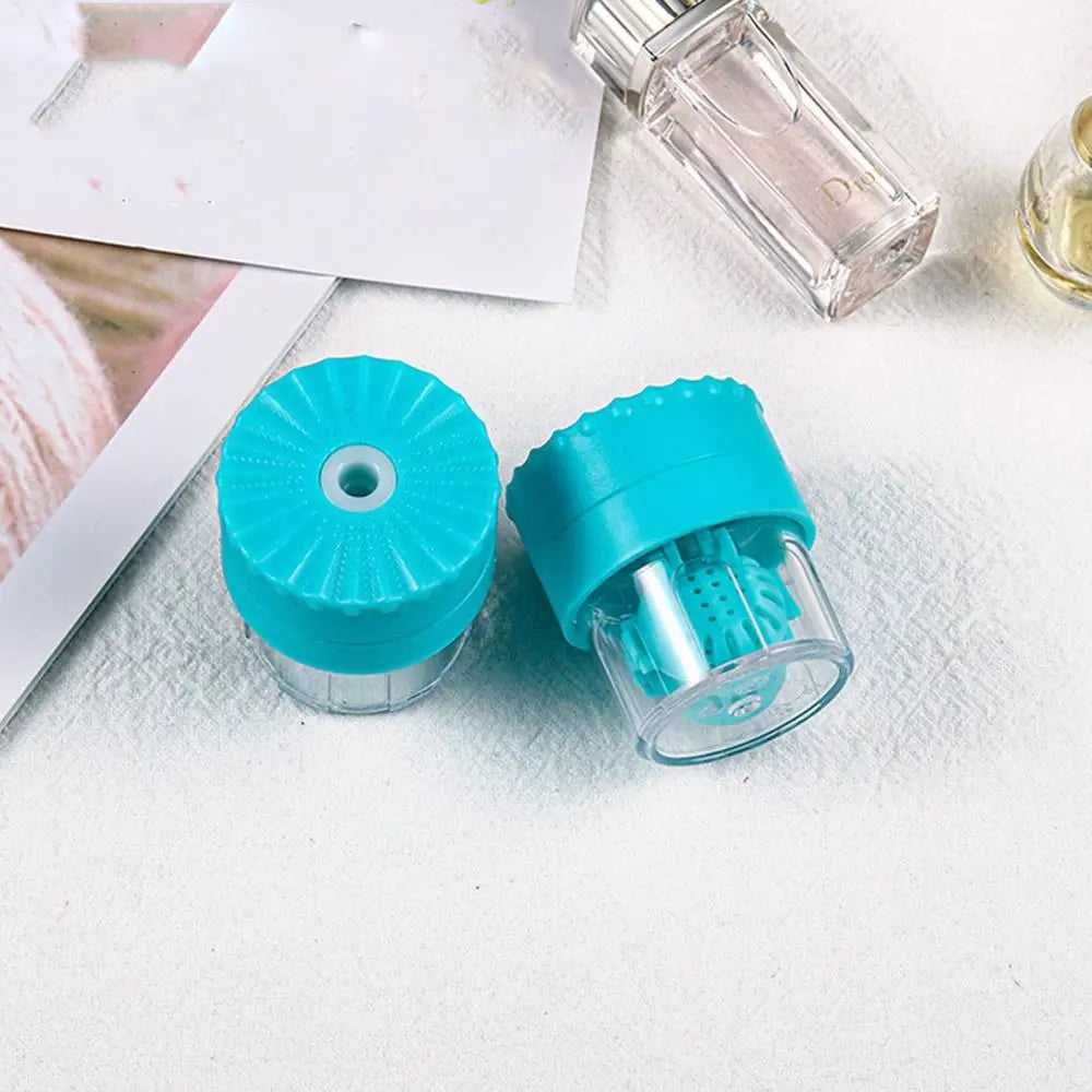 Portable Rotatable Contact Lens Cleaner Case – Manual Cleaning & Storage Container, Plastic Eyewear Accessories Holder for Travel