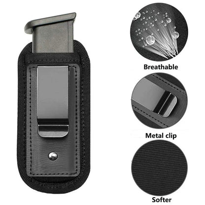 Nylon Magazine Pouch Holster - Concealed Carry for 9mm Pistol, Glock 19/21, Beretta 92 with Clip