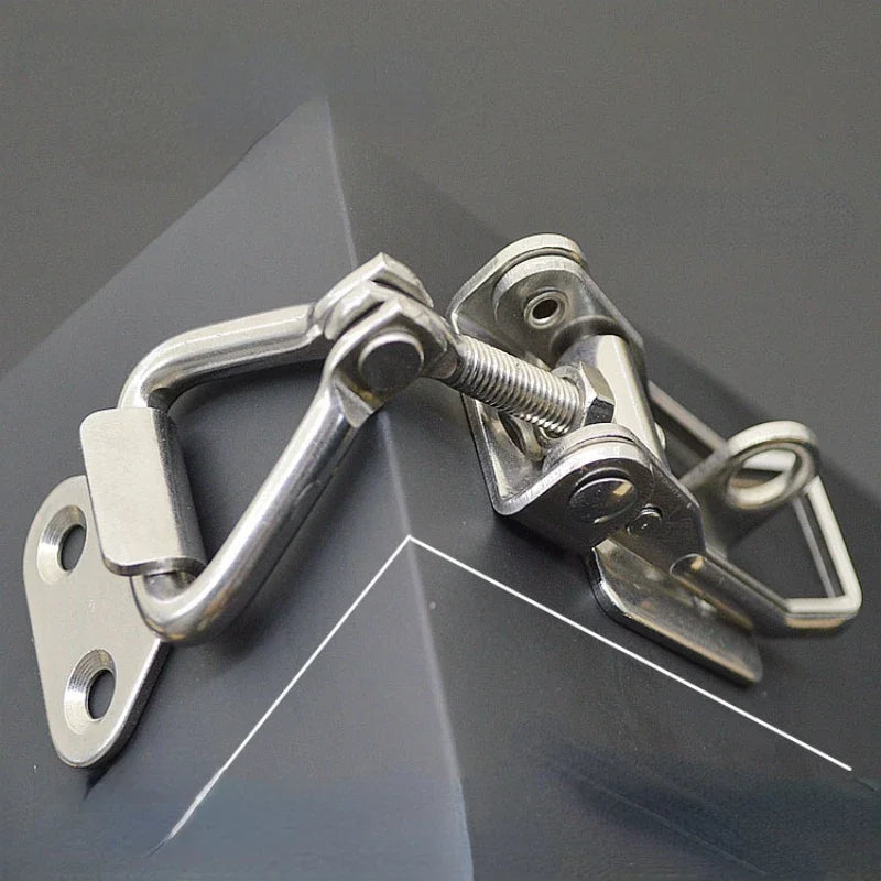 SUS 304 Stainless Steel Adjustable Locking Spring Loaded Toggle Latch | Durable Case, Box, Chest, and Trunk Hasp Catch