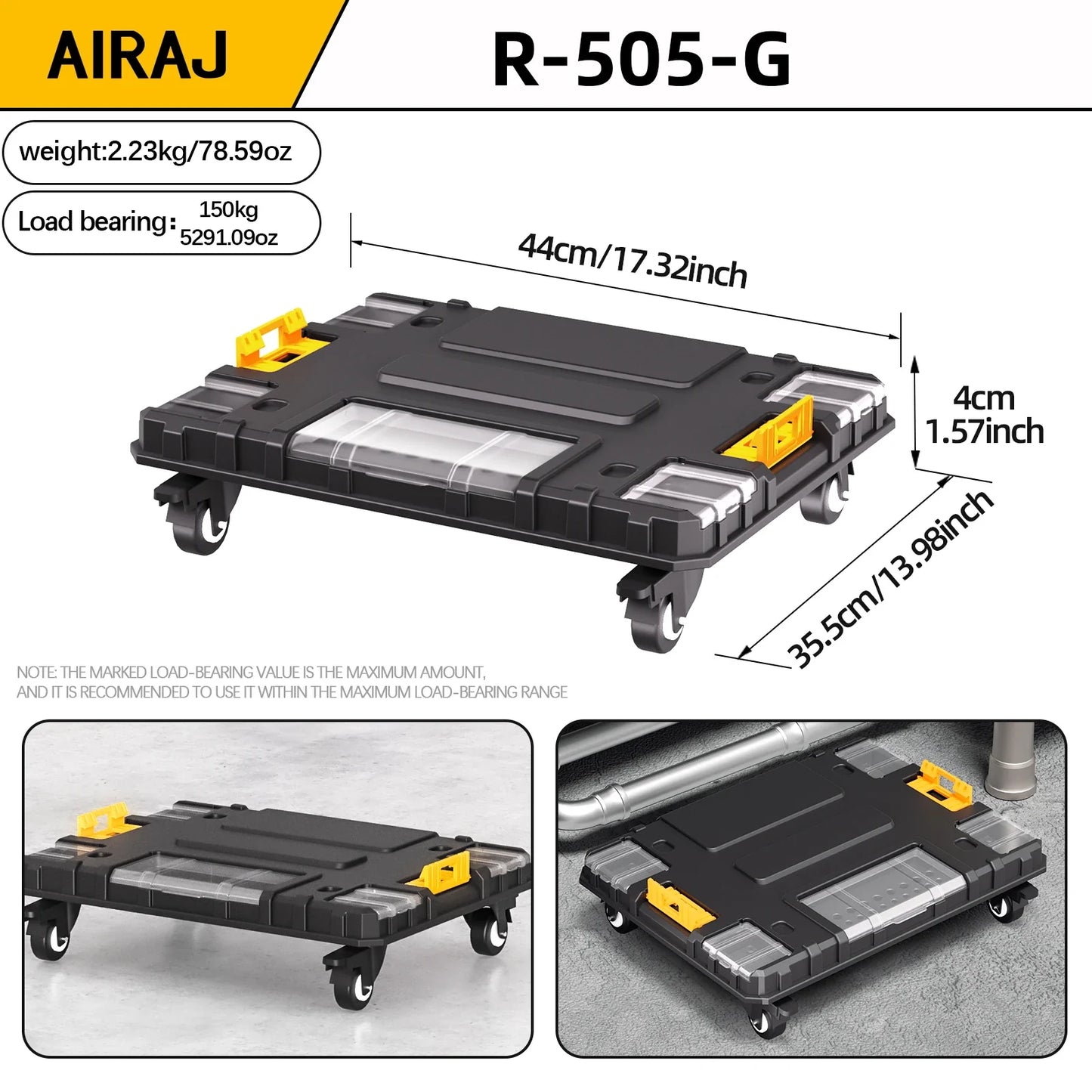 AIRAJ Stackable Modular Toolbox Set – Portable Wheeled Combo Toolbox for Space-Saving Storage & Easy Mobility