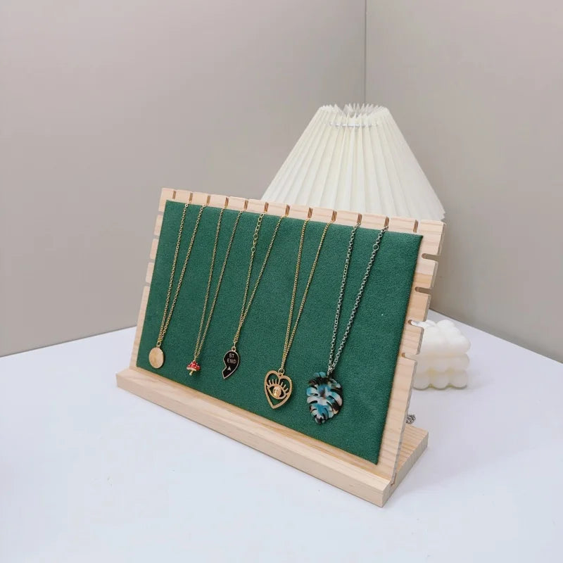 Creative Solid Wooden Necklace Display Frame – Pendant Support Jewelry Display Stand