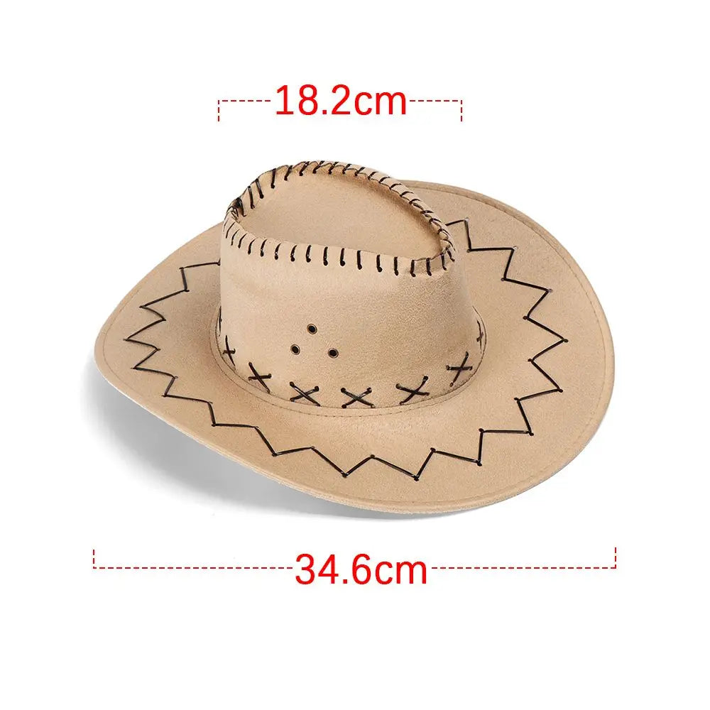 Unisex Western Cowboy Hat – Suede Cowgirl & Cowboy Style for Fashion & Party Wear