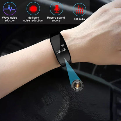 8-256GB Video Mini Camera Watch – Audio Voice Recorder Wristband with USB Flash Drive & Noise Reduction