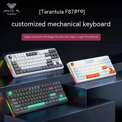 AULA F87 Pro 87-Key Mechanical Keyboard – Tri-Mode 2.4G/USB/Bluetooth, RGB, PBT Keycaps, Gasket Mount, 5-Layer Silencing, Full Key No Impact