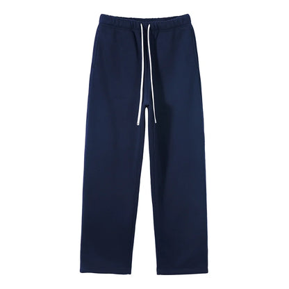 Straight-Lined Solid Color Cashmere Sweatpants – Soft Cozy Lounge Pants